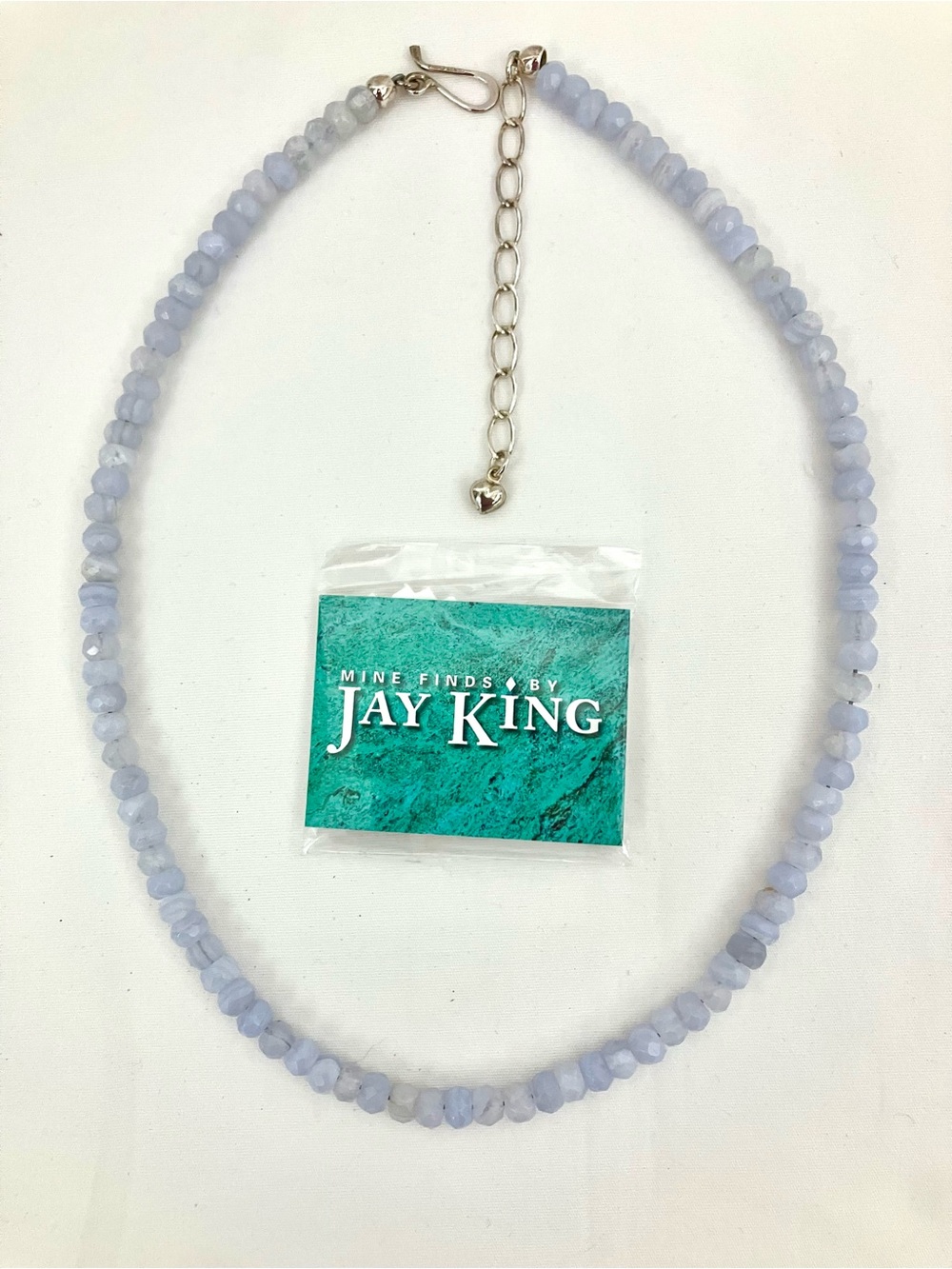 Jay King Blue Lace Agate Rondelle Beaded Necklace